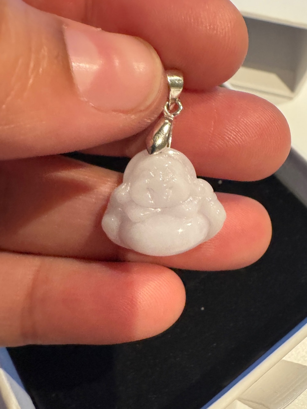 Purple Jade Buddha Pendant Necklace - Unbranded